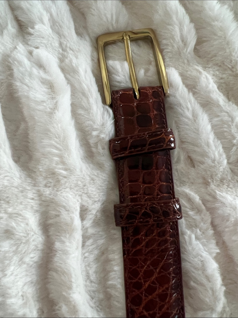 Cole Haan Men's American Alligator Leather Belt Cognac Oxblood Size 34 - Picture 9 of 16